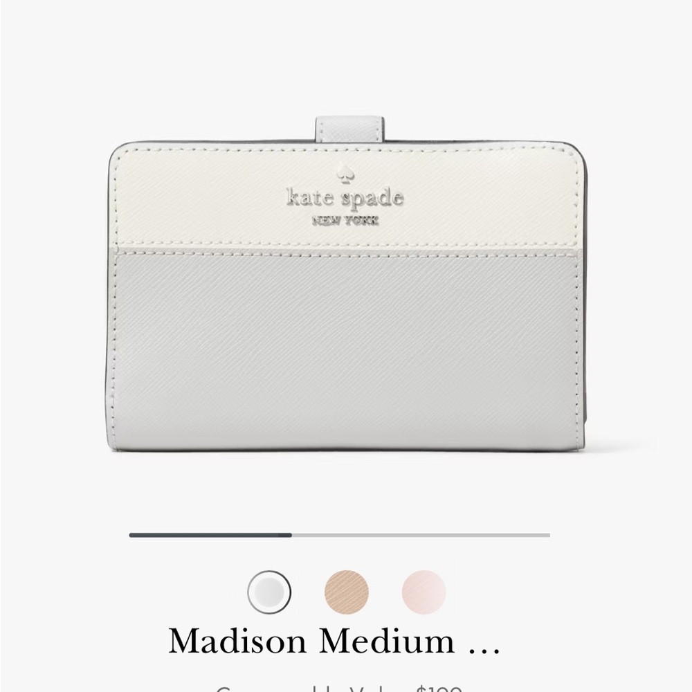 Kate Spade Cream and Gray Women's Wallet NWT ordered wrong color